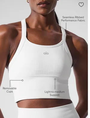 Seamless Ribbed Favorite Bra Tank Alo Yoga thumbnail 2