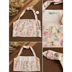 Abercrombie & Fitch Floral Halter Crop Top Size Large thumbnail 2