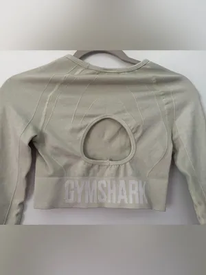Gymshark Light Sage Seamless Long Sleeve Crop Top thumbnail 3
