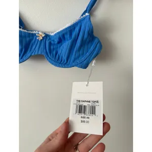 NWT Solid & Striped XS Daphne Luxe Ribbed Bikini Top Marina Blue thumbnail 2