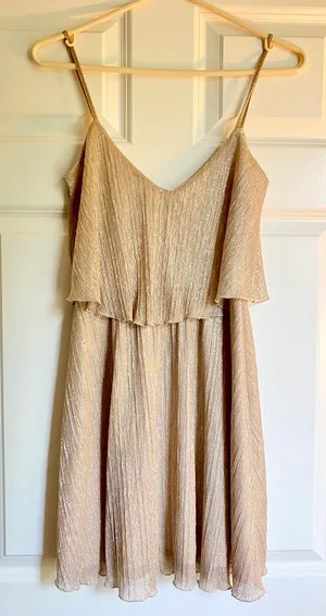 Gold Shimmer Holiday Dress thumbnail 1