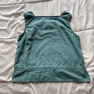 Vintage Katie Lee Teal Linen Blend Square Neck Tank Top Womens Large Beachy thumbnail 6