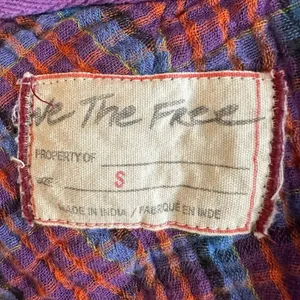 Free People Oversized Bohemian Grunge Cardiff Plaid Swing Top Shirt Small Preppy thumbnail 10