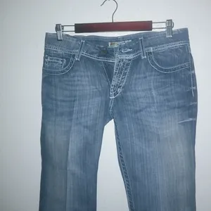 BKE Kate 31x37 Tall Low Rise White Contrast Stitched Pocket Boot Cut Jeans thumbnail 2