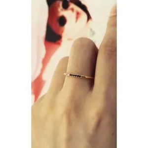 Boutique Dainty Black‎ Onyx Yellow Gold Ring | Gold S925 thumbnail 11