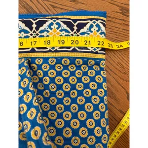 Vera Bradley Marrakesh Quilted Cotton Tote Bag Blue‎ Yellow Floral Zipper Large thumbnail 8
