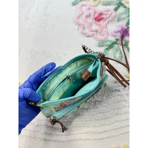 Mint Floral Canvas Crossbody Bag Small Rose Print Shoulder‎ Purse NB15A114 thumbnail 9
