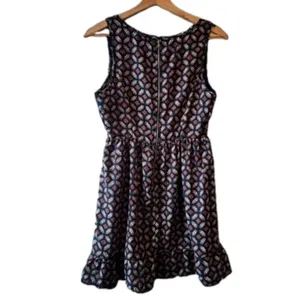 Vintage Blue Geometric print mini dress Medium sundress y2k sleeveless boho thumbnail 2