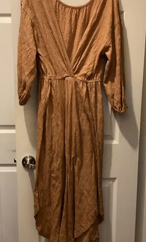 Free People Beach Tan Long Sleeve Dress thumbnail 1