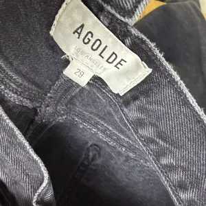 Agolde Criss Cross High Waist Jeans 29 Womens Black Shambles Cotton Frayed thumbnail 10