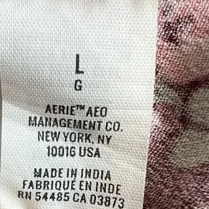 Aerie burgundy floral mini dress, gathered waist & cuffs, size L thumbnail 12