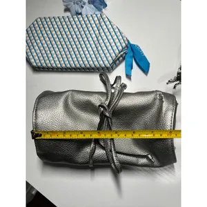 Travel Organizer Bundle Jewelry Roll Cosmetic Bag Vichy Pouch Silver Paisley 3pc thumbnail 5