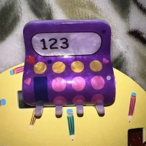 NWT Piper K‎ Back To School Hair Clips Set of 4, Pencil,Bus,Apple,Calculator thumbnail 4