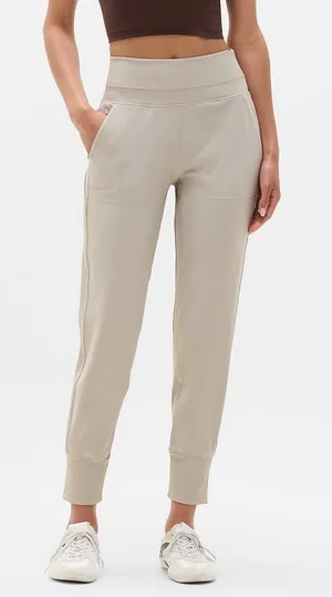 Athleta Venice High Rise tan tall joggers Abalone pants thumbnail 1