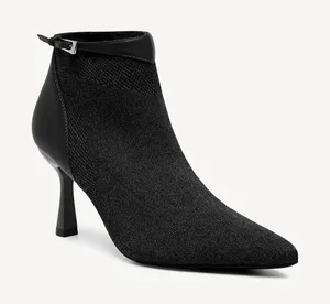 Cosy island Serene Stiletto Pointed Toe Ankle Boot Black Size 6 thumbnail 1