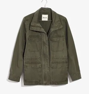 Madewell Surplus Jacket Women's Small Army Green Utility Full-Zip Long-Sleeve thumbnail 1