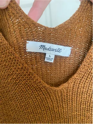 Madewell Ribbed Knit Tank Top Vest Scoop Neck Boho Soft Earthy Layering Preppy L thumbnail 4