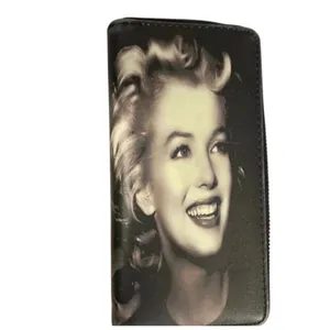 Marilyn Monroe Smiling Black & White Wallet with Many Compartments thumbnail 3