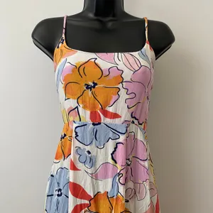 Kiwi + Punch Boho Beachy Floral Strappy Open Back Maxi Dress M Pink Orange thumbnail 2