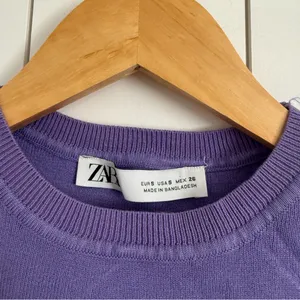 Zara Purple Cropped Knit Top thumbnail 2