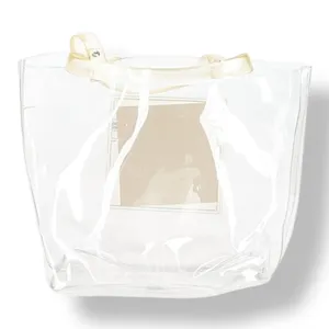 Vintage 90s Esprit Clear PVC Tote Bag Transparent Logo‎ Purse Beach Transparent thumbnail 2