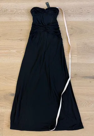 Lulu’s Maxi Dress Mesh Strapless Ursella Size S Black thumbnail 1