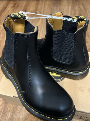 DR MARTENS 2976 black leather Chelsea ankle boots booties shoes women’s 8 new thumbnail 8