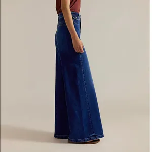 NEW Free People We The Free Blue Night Kellee High Rise Palazzo Wide Leg Jeans thumbnail 3