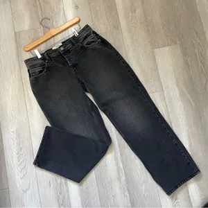 Free People Jeans low rise barrel womens Black (size 29) thumbnail 1