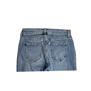 Old Navy Boyfriend Mid-Rise Distressed Jeans Women's Size 2 Raw Hem thumbnail 5