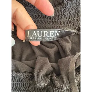 Lauren Ralph Lauren Black Off-Shoulder Smocked peplum Blouse S long sleeve thumbnail 9