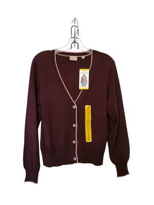 Scotch‎ Soda Amsterdam Medium Burgundy Pink Lined Preppy Cardigan Grandpacore thumbnail 2