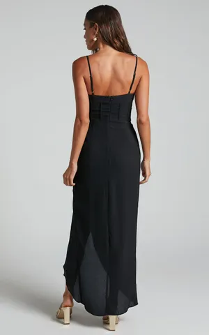 New Showpo Andrina Midi Dress High Low Wrap Corset Dress Size XS MSRP $119 thumbnail 3
