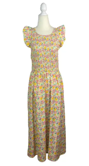 Anthropologie Cool Mode Ditsy Floral Smocked Bodice Midi Dress thumbnail 1