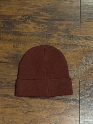 Unisex Maroon Beanie - "this is my costume." Embroidered Knit thumbnail 2