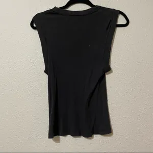 Free People Black Sleeveless Raw Edge Tank Top Womens XS Shirt Blouse Casual thumbnail 8