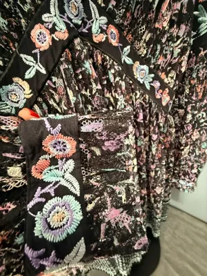 FREE PEOPLE Cherry Blossom Embroidered Lace Mini Dress Size 8 thumbnail 9