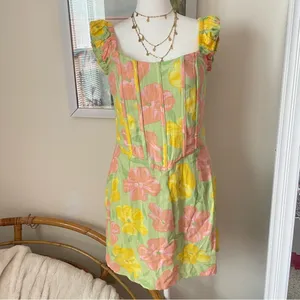 Sabo Skirt Tillie Mini Dress in Rose Fill Green Size Large US 8 thumbnail 4