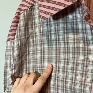 Urban Outfitters Out From Under Button Down Plaid‎ Striped Top Small thumbnail 6