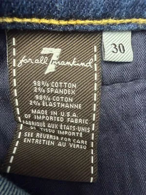 7 For All Mankind The Skinny Distressed Dark Blue Jeans thumbnail 9