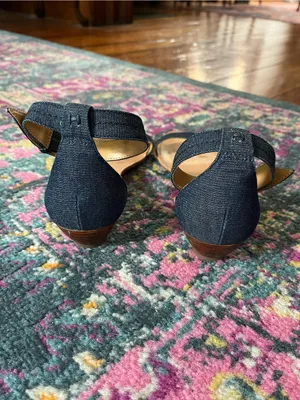 Tommy Hilfiger Denim Navy and Tan Ankle-Strap Sandals thumbnail 3