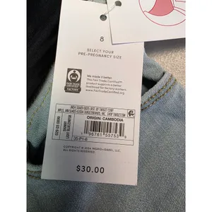 Isabel‎ Maternity Skinny Over The Belly Crossover Panel Jeans Light Blue Size 8 thumbnail 7