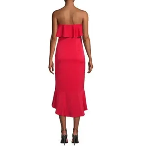 Shoshanna Dress 0 Essie Ruffle Midi Flounce Pink thumbnail 5