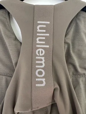 Lululemon Logo Elastic Everlux Shelf Tank Top Army Green / White Opal 8 thumbnail 4