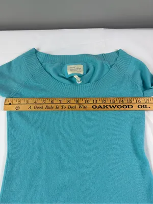 Old Navy Vintage Y2K Light Blue 100% Cashmere Scooped Neck Sweater Women's Sz S thumbnail 4