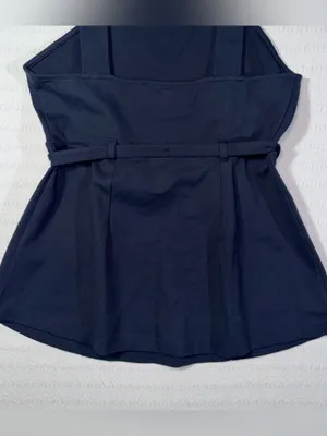 Anthropologie Maeve Womens Belted Peplum Top Size M Black NWT thumbnail 6