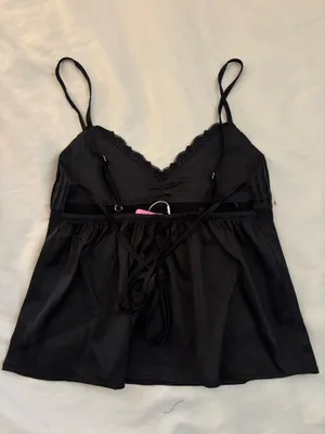 Edikted black satin tank thumbnail 3