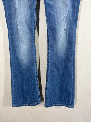 Big Star Women’s Liv Bootcut Jeans Low Rise Embroidered Stitch in Medium Wash 30 thumbnail 3