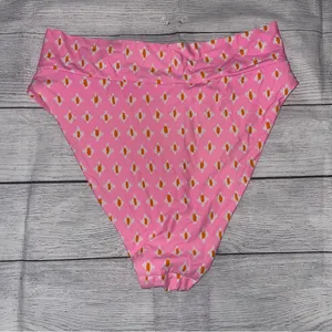 Aerie Pink and Orange Patterned Bikini Bottom thumbnail 3