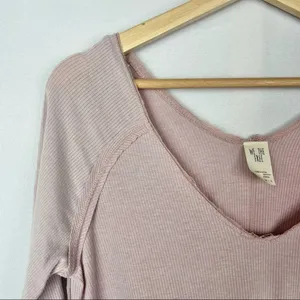 Free People We‎ the Free Light Pink Tangerine Swing Long Sleeve Tee S thumbnail 4